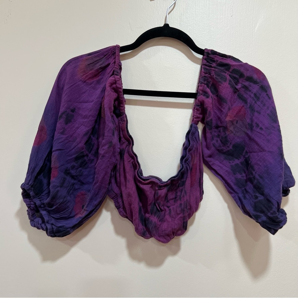 Urban Outfitters Urban Renewal Tie Dye Off Shoulder Crop Top